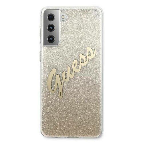 Etui GUESS Glitter Gradient Script do Samsung Galaxy S21+ Złoty