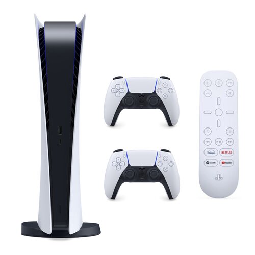 Konsola SONY PlayStation 5 Digital + Pilot SONY Remote Biały + Kontroler SONY DualSense Biały