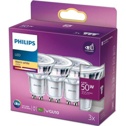 Żarówka LED PHILIPS 929001215256 4.6W GU10 (3 szt.)