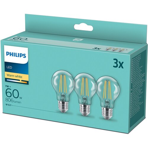 Żarówka LED PHILIPS 929001387339 7W E27 (3 szt.)