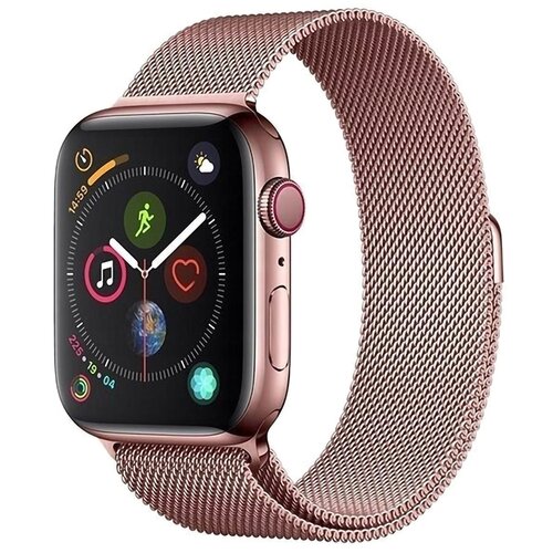 Pasek DEVIA Elegant Milanese do Apple Watch (42/44/45mm) Różowe złoto