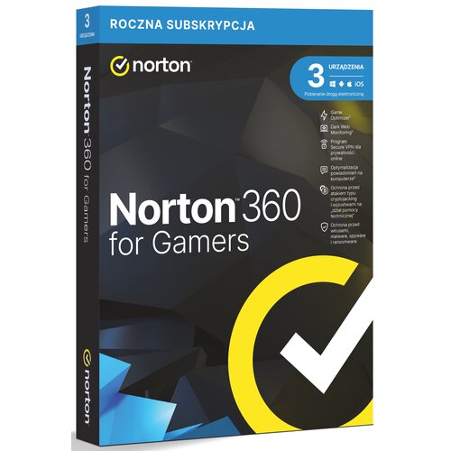 Antywirus NORTON 360 For Gamers 50GB 3 URZĄDZENIA 1 ROK Kod aktywacyjny