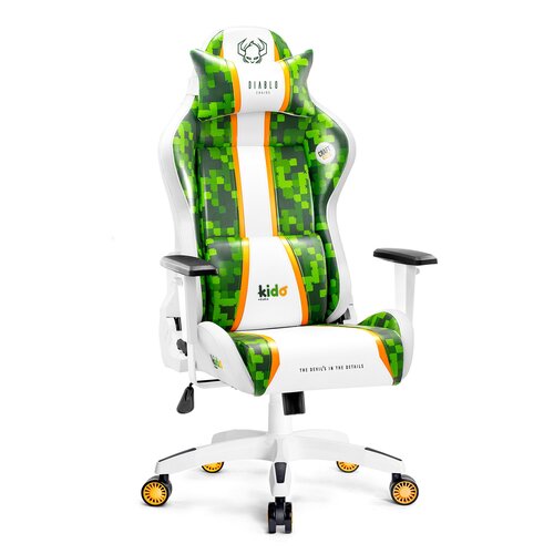 Fotel DIABLO X-ONE Craft (KIDS) Biało-zielony