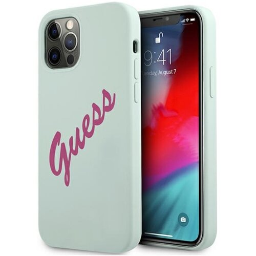 Etui GUESS Silicone Vintage do Apple iPhone 12/12 Pro Niebieski