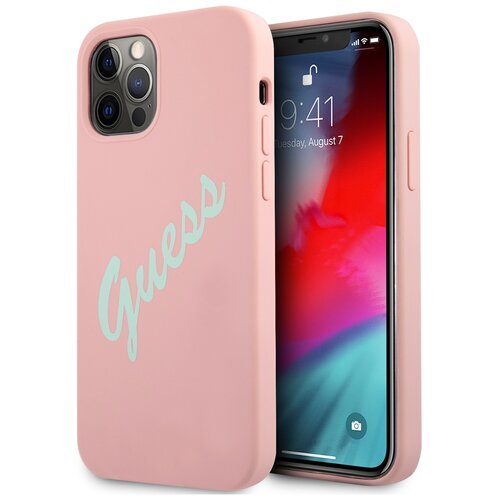 Etui GUESS Silicone Vintage do Apple iPhone 12 Pro Max Różowo-zielony