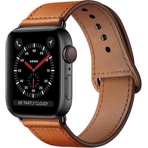 Pasek TECH-PROTECT LeatherFit do Apple Watch 4/5/6/7/8/9/SE/Ultra (42/44/45/49mm) Brązowy