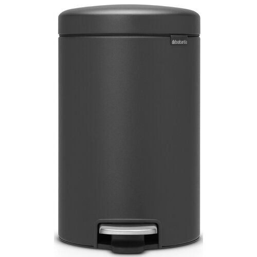 Kosz na śmieci z pedałem BRABANTIA NewIcon BRA113802 delikatny domyk, antypoślizgowa podstawa, stal 12L Szary