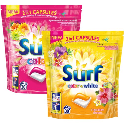 Zestaw kapsułek do prania SURF KAP DUO 60 - szt. HAWAII 30 - szt. TROPIC 30 - szt.