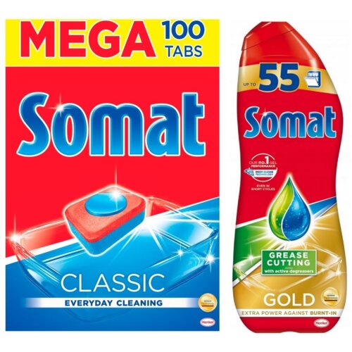 Tabletki do zmywarek SOMAT Classic - 100 szt. + Żel do zmywarki HENKEL Somat Gold 900 ml