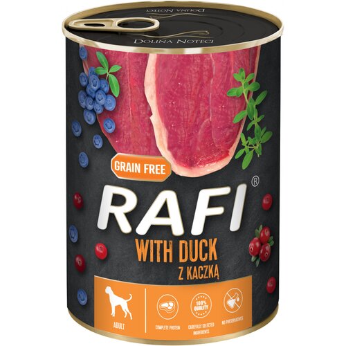 Karma dla psa RAFI Kaczka z borówką i żurawiną 400 g