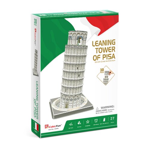 Puzzle 3D CUBIC FUN Budowle Świata Krzywa Wieża w Pizie C241H (27 elementów)