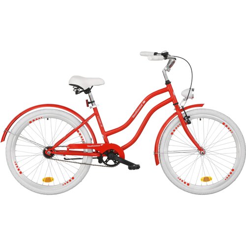 Rower młodzieżowy INDIANA X-Cruiser Jr 24 cale dla dziewczynki Czerwony