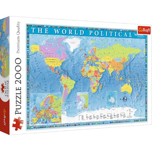 Puzzle TREFL Premium Quality: Polityczna mapa świata 27099 (2000 elementów)