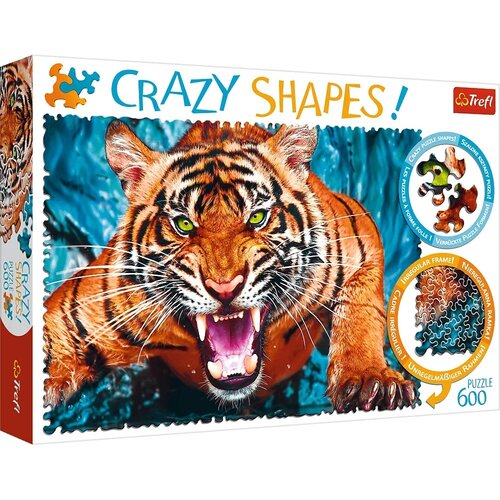 Puzzle TREFL Crazy Shapes Oko w oko z tygrysem 11110 (600 elementów)