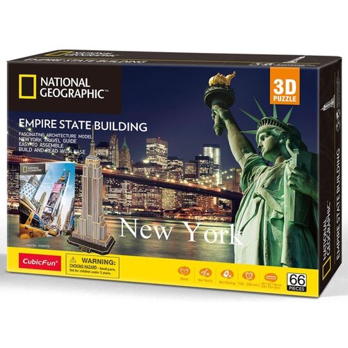 Puzzle 3D CUBIC FUN National Geographic Empire State Building DS0977 (66 elementów)