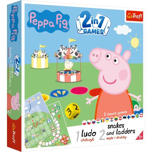 Gra planszowa TREFL Świnka Peppa 2w1 Chińczyk Węże i drabiny 02067