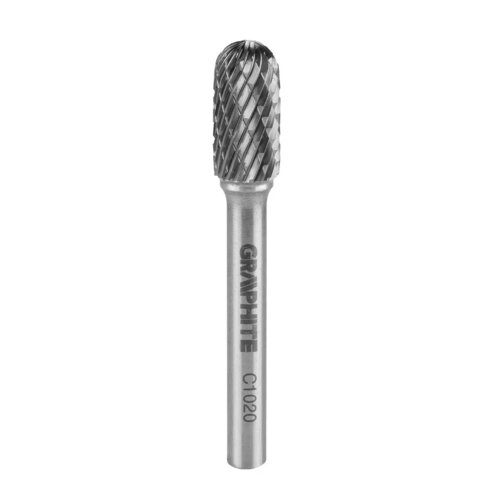 Metalowy frez z napisem "GRAPHITE" oraz oznaczeniem "C1020" na trzonku, posiadający spiralne ostrza na głowicy. Produkt jest przedstawiony na białym tle.