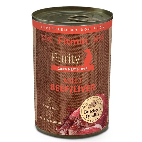 Karma dla psa FITMIN Purity Wołowina z wątróbką 400 g