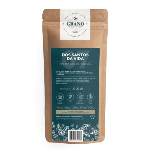 Kawa mielona GRANO TOSTADO Brazylia Santos Da Vida 1 kg