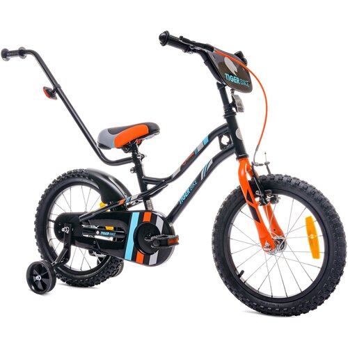 Rower dziecięcy SUN BABY Tiger Bike 16 cali dla chłopca Pomarańczowo-turkusowy