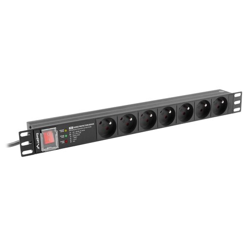 Listwa LANBERG PDU-PRO-07E-0200-BK 1U 16A (2 m) Czarny