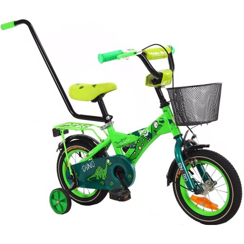 Rower dziecięcy ENERO Dino 12 cali dla chłopca Zielony