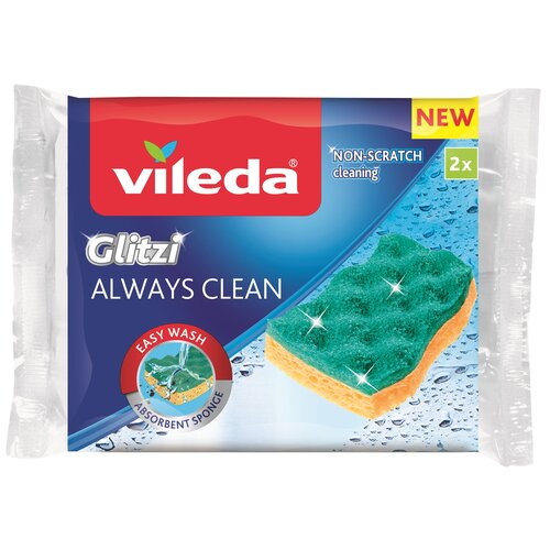 Gąbka do mycia naczyń wiskozowy VILEDA Glitzi Always Clean (2 sztuki)