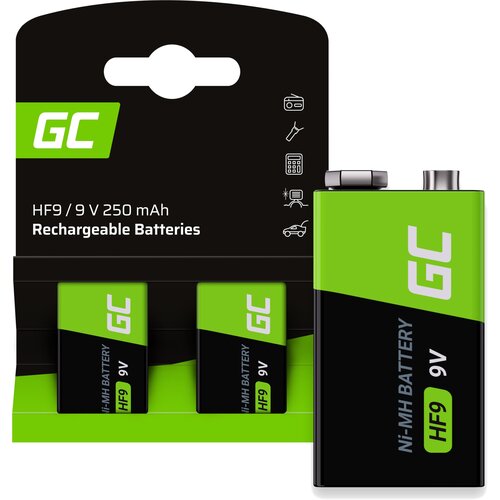 Akumulatorki 6HR61 9V 250 mAh GREENCELL (2 szt.)
