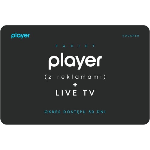 Kod podarunkowy PLAYER (z reklamami) + LIVE TV - 30 dni