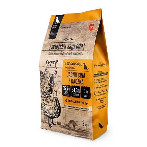 Karma dla psa WIEJSKA ZAGRODA Jagnięcina z kaczką M 2 kg