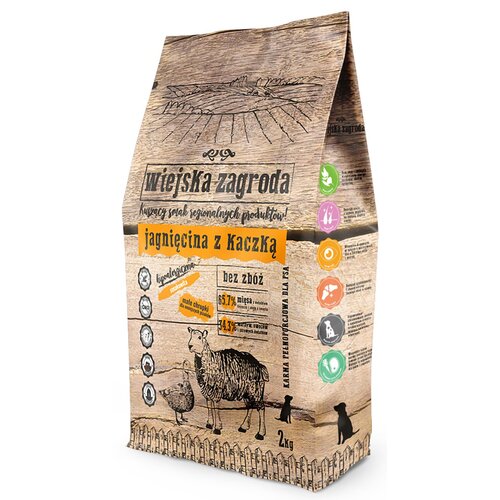 Karma dla psa WIEJSKA ZAGRODA Jagnięcina z kaczką M 2 kg