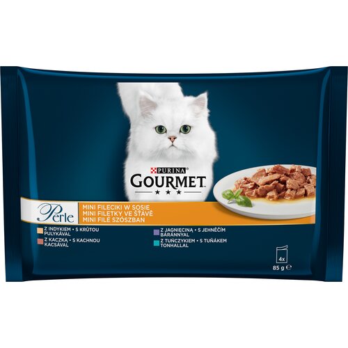 Karma dla kota GOURMET Perle Mini fileciki w sosie (4 x 85 g)