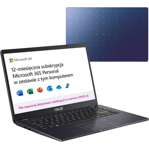 Laptop ASUS VivoBook Go E410MA-EK359T 14" Celeron N4020 4GB RAM 128GB eMMC Windows 10 S + Microsoft 365 Personal