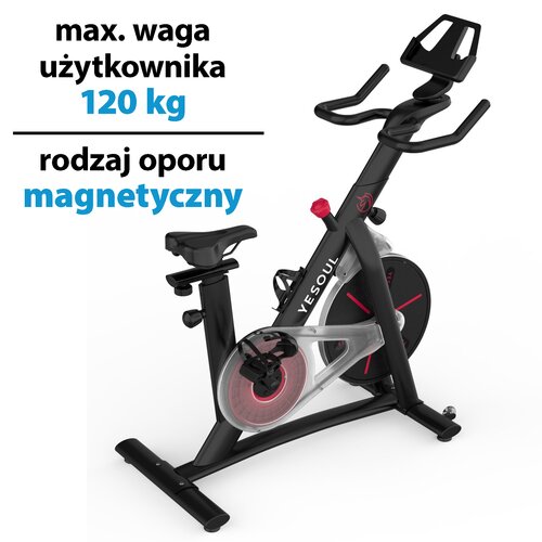 Rower spinningowy YESOUL S3 Czarny
