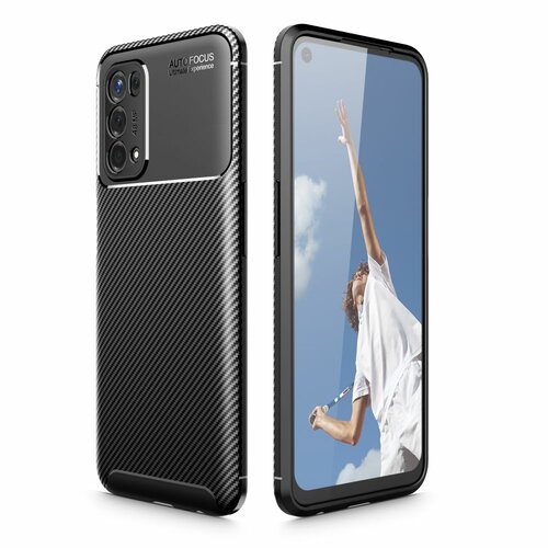 Etui TECH-PROTECT TPUCarbon do Oppo A54 5G/A74 5G Czarny