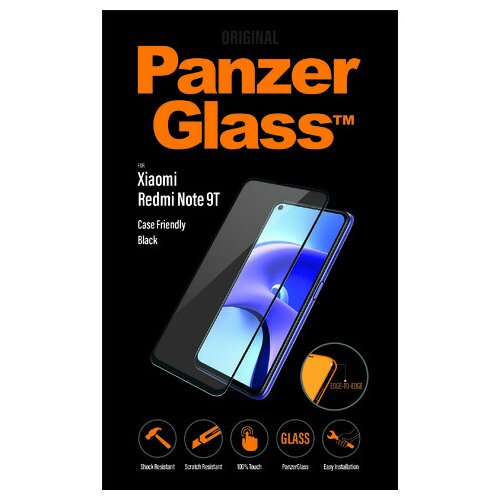 Szkło hartowane PANZERGLASS do Xiaomi Redmi Note 9T Czarny
