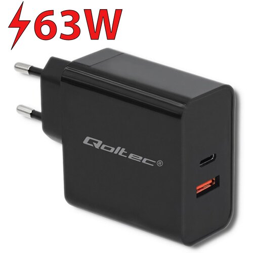 Ładowarka sieciowa QOLTEC 51716 63W Czarny
