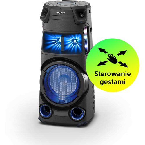 Power Audio SONY MHC-V43D, Bluetooth, Odtw.CD/-R/-RW/DVD, Wejście mikrofonowe i gitarowe, Funkcja Jet Bass Booster