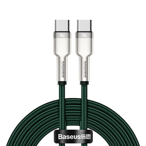 Kabel USB-C - USB-C BASEUS Cafule Metal 2 m Zielony