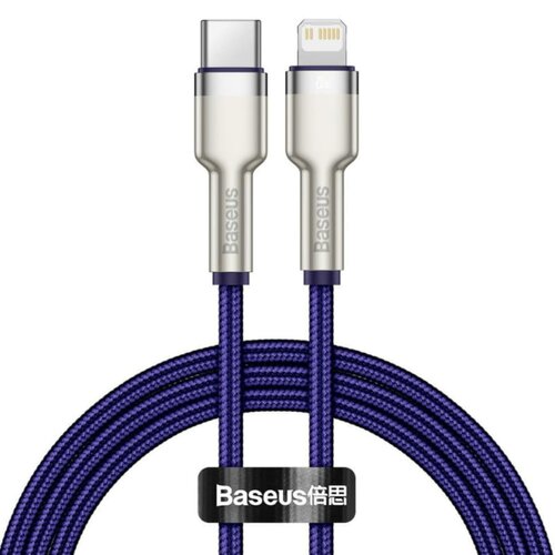 Kabel USB-C - Lightning BASEUS Cafule Metal 1 m Fioletowy