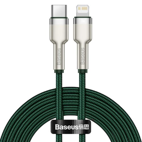 Kabel USB Typ C - Lightning BASEUS Cafule Metal 1m Zielony