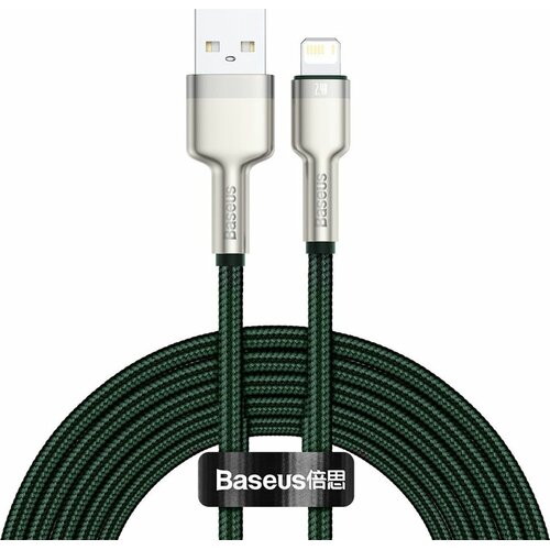 Kabel USB - Lightning BASEUS Cafule Metal 1 m Zielony