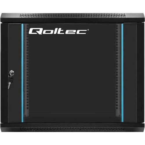 Szafa RACK QOLTEC 19" 9U 54466 600 x 600 mm, Wisząca Czarny