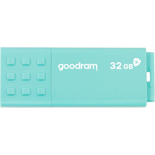 Pendrive GOODRAM UME3 Care 32GB, USB 3.2 Gen. 1 (USB 3.0), Odczyt 60 Mb/s, Zapis 20 Mb/s Turkusowy