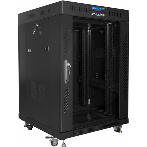 Szafa RACK LANBERG 19" 15U FF01-6615-12BL 600 x 600 mm, Stojąca Czarny