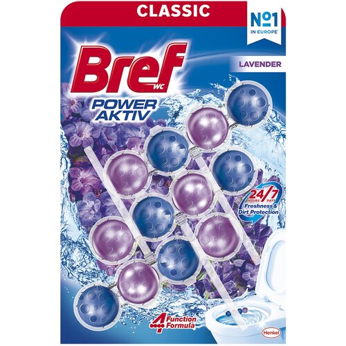 Kostka do WC BREF Power Aktiv Lawenda 3x50g