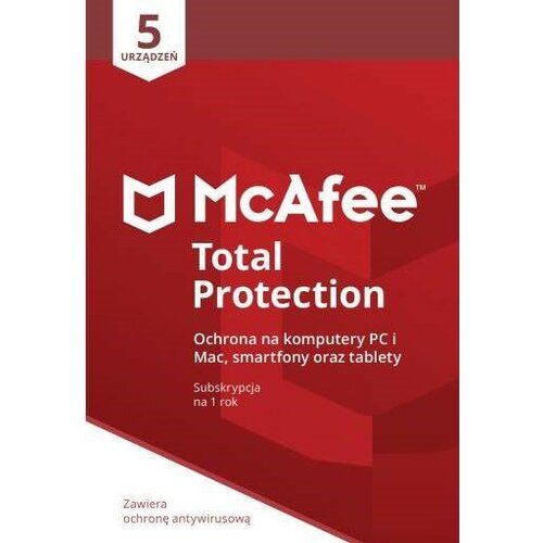 Antywirus MCAFEE Total Protection 5 URZĄDZEŃ 1 ROK Kod aktywacyjny