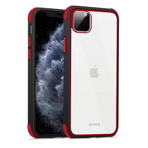 Etui CRONG Trace Clear Cover do Apple iPhone 11 Pro Czarno-czerwony