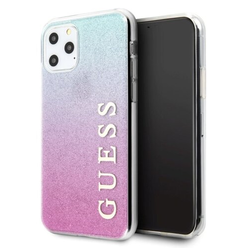 Etui GUESS Glitter Gradient do Apple iPhone 11 Pro Max Niebiesko-różowy