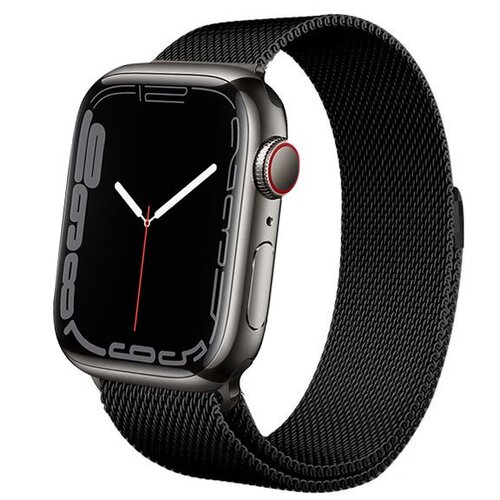 Pasek CRONG Milano Steel do Apple Watch (44/45/46/49mm) Czarny